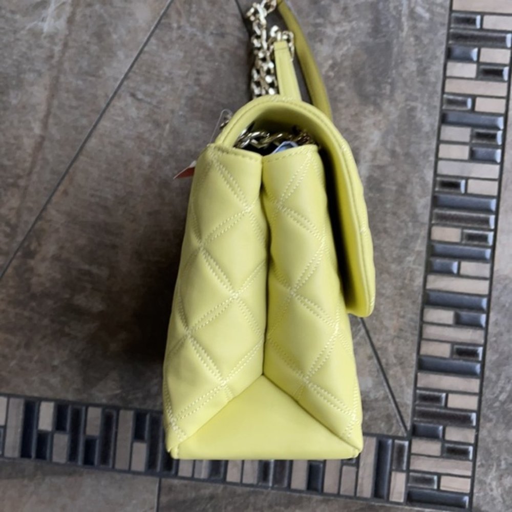 Kate Spade Natalia Smooth Leather Medium Flap Shoulder Bag Frosty Lime - Picture 5 of 16